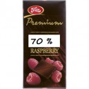 Premium sjokolade 70% cocoa m/bringeb&aelig;r 100g Freia